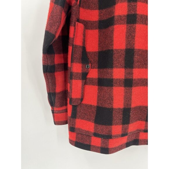 FILSON Men's Vintage Red Black Buffalo Check Mackinaw Wool Button Down Jacket 46 - Picture 4 of 7